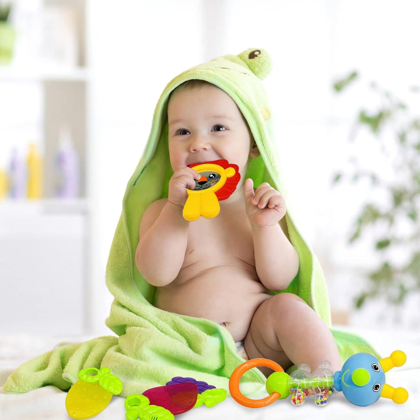 Ensemble Jouets Bébé AIVIAI 0-6 Mois - Hochets et Anneaux de Dentition (11 pièces)