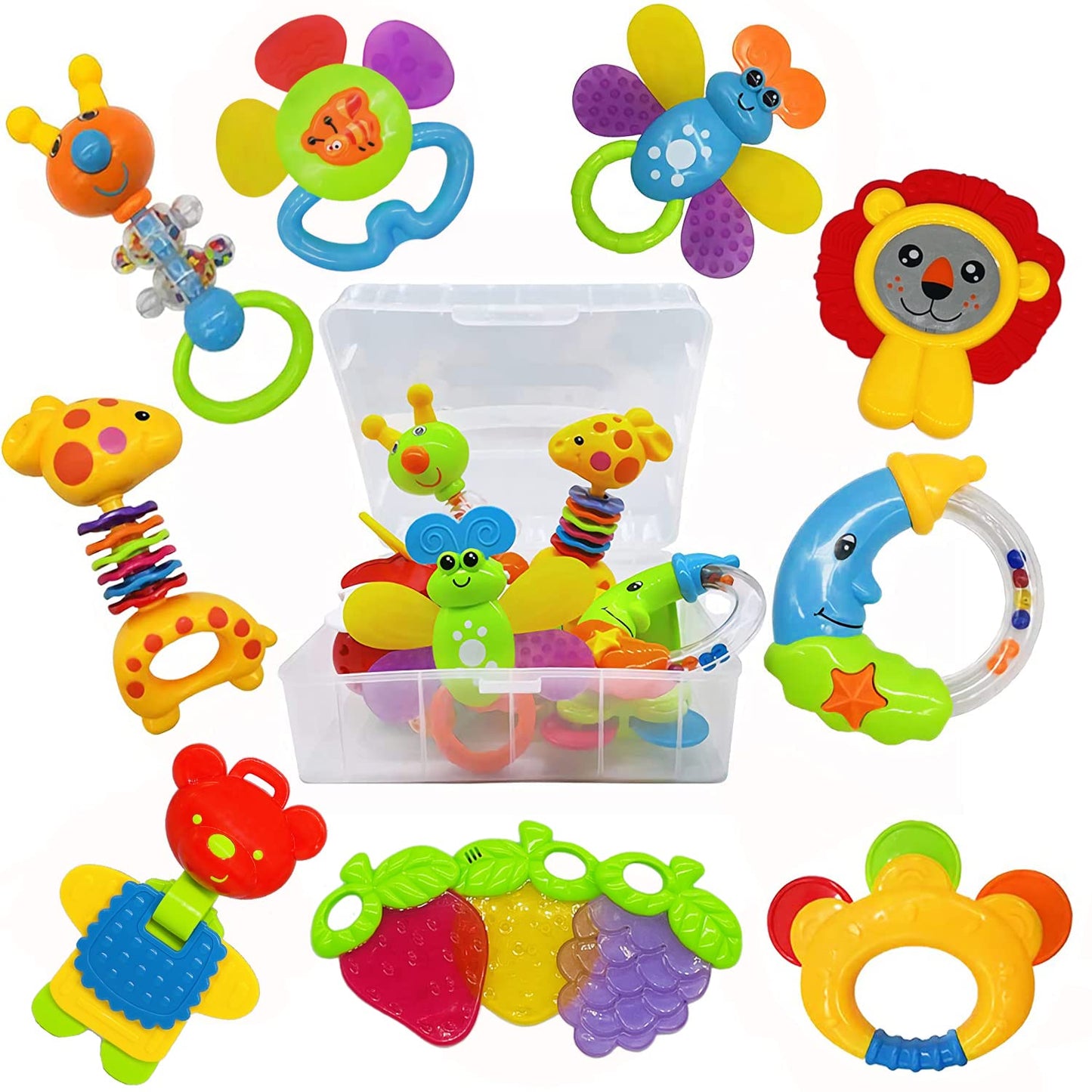 Ensemble Jouets Bébé AIVIAI 0-6 Mois - Hochets et Anneaux de Dentition (11 pièces)